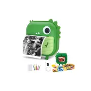 Instant Print Children Toy Camera with Print Paper and 32GB TF Card Selfie Video Digital Camera 1080P HD-Green