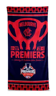 Melbourne Demons AFL Premiers 2021 Trophy Premiership Bath Beach Towel