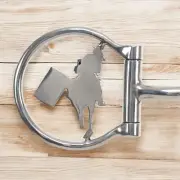 Barrel Racer Design Inlay Stainless Steel D-Ring Dogbone Snaffle Bit