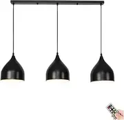 Battery Operated Pendant Light with Remote, Indoor No Wiring Ceiling Hanging Light, Modern Wireless Pendant Lighting Chandelier Fixture for Kitchen Island Dining Room Living Room Farmhouse (Color : B
