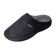 Men's Classic Microterry Slippers, Fuax Microsuede Black, 11-12