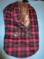NWT Zack N Zoey Fur Tipped Toggle Dog Puppy Coat Jacket Medium Pink