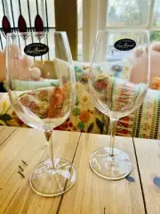 Luigi Bormioli Accademia Crystal Wine Glasses Italy 2 Piece Set 9 1/2"