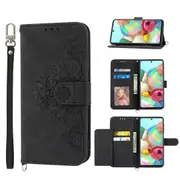 MCC For Samsung Galaxy A51 Wallet Case Cover Extra Card Slots w/ Strap A515 [Black]