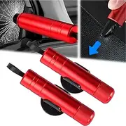 Breeker Brand Glass Breaker, Safehammer Glass Breaker, Car Emergency 2-in-1 Window Breaker & Seat Belt Cutter, Emergency Escape Tool,Car Window Breaker and Seat Belt Cutter(2pcs red)