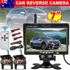 7" Wireless Rear View Monitor + 2 Reversing Camera Kit 12V 24V Caravan Bus Truck