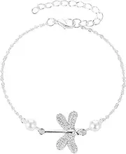 [Tummy Tub] Bracelets,Bracelet Jewellery,Anklet String Charm,Elephant Bracelet Pearl Foot Anklet Dragonflys America Europe Lady Anklet and Dragonflys Jewelry Beach Anklet Book Set of The Rings English