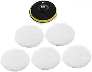 1 Set Wool Polishing Buffing Pads for Car Detailing with Hook and Loop Backing Plate Drill Adapter for Polishing and Waxing Vehicles Durable and Versatile Tools