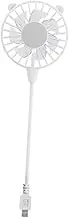 Ｂｅｓｇａ Mini Portable USB Fan Flexible Neck Multipurpose for Commuting Plug and Play Desk Fan, White