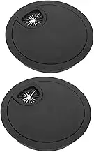 GRIRIW 2pcs Desktop Threading Box Wire Organizer Desk Wire Grommet Desk Cable Hole Cover Round White Table Wall Hole Grommet Wire Hole Cover Wire Cable Hole Covers Desk Grommet Zinc Alloy