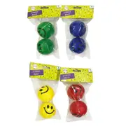 48x COLOR STRESS BALLS Hand Relief Squeeze Toy Relieve Anti-stress Soft Smiley F