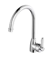Fienza Eleanor Mordern Vintage Chrome Solid Brass With Ceramic Handle Gooseneck Sink Mixer