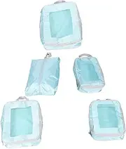 Veemoon 5pcs Luggage Compression Bags Travel Storage Set Packing Cubes for Clothes Shoes Electronics Toiletries Space Saving Polyester