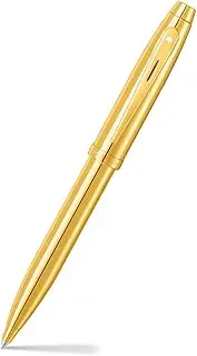 Sheaffer 100 9372 Shiny PVD Gold Ball Pen with PVD Gold Rim