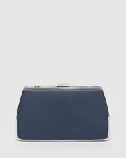 Navy Blue Claudette Hardcase Clutch Bag