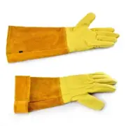 2Pcs Leather Breathable Gauntlet Gloves Rose Pruning Long Sleeve for Men & Women