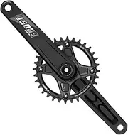 Bicycle Crankset, Mountain Bike Crankset 170mm 175mm Hollow Integrated 104BCD 4 Claws Crank Arm 30T/32T/34T/36T Aluminum Alloy Single Chainring for MTB 7/8/9/10/11/12 Speed