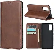 [Cavor] for Samsung Galaxy S20 Case,S20 5G Case,Cowhide Pattern Leather Case Magnetic Wallet Cover with Card Slots (6.2") -Dark Brown
