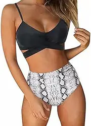 [Generic] Teal Bikini Bathing Suits for Women Back Halter Two Swimsuit 5X Swimsuits for Women Plus Size