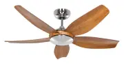 Energy-Saving Ceiling Fan + Remote Control Dc Volare 116cm Chrome Oak