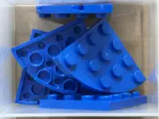LEGO Parts - Blue Plate, Round Corner 4 x 4 - No 30565 - QTY 5