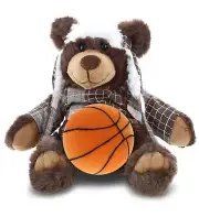 DolliBu Brown Bear with Clothes Stuffed Animal with Basketball Plush - 11 Inch
