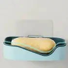 Soap Dispenser Punch-free Quick Drainage Arc Design Double Layer Soap Box Pp