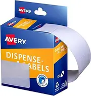 Avery Rectangle Dispenser Labels - Removable Price Stickers - Identification Labels - Office Supplies - White, 63 x 44 mm, 150 Labels / 1 Roll (937223)