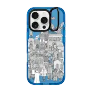 iPhone 16 Pro Impact Ring Stand Case MagSafe Compatible vintage halloween black white transparent