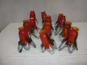 Set of 12 Hand Flowing Blown Glass Tulip Shades Red Multi