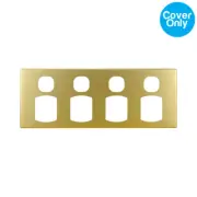 Connected Switchgear GEO Quad Powerpoint Brushed Brass Aluminium Cover | CBLPO4