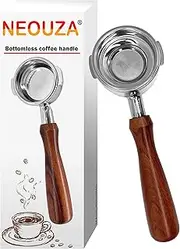 [NEOUZA] 58mm Bottomless Portafilter for Espresso Coffee Machine Compatible with WPM Welhome Sunbeam Torino PU8000 EM7100 304 Stainless Steel Two Ears