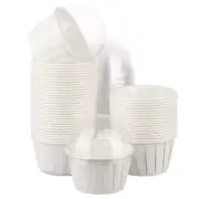 50 Set Cupcake Liners with Dome Lids, Muffins Liners Wrappers, White