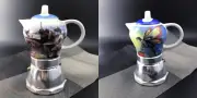 Vintage Porcelain Ceramic Italian Stove Top Espresso Coffee Maker 3-4 Cups 200ml