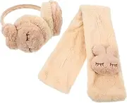 [FYHDASTA] 1 Set 2 Pcs Earmuff Scarf Set Winter Warmth Accessories Warm Ear Cover Winter Scarves Adorable Ear Warmer Earmuff and Scarf Practical Ear Flap Fashion Parent-child Plush Earpiece Hats