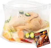 Brine Bags for Turkey, 3 Pack, 26"×22", Extra Large Brining Bag Holds up 35lb, Thickened Turkey Brine Bag with 3 Cotton Strings, Double Zip-lock Seal Brining Bags for Turkey, Chicken, Beef, Pork, Ham