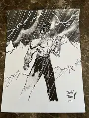 Jin Kazama Original 9x12 Sketch Art by Jeff Tae