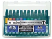 The Original Chartpak AD Markers, Tri-Nib, 12 Assorted Basic Colors in Plasti...