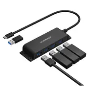 mbeat Mountable 4 Port Usb A Usb C Adapter Hub 60Cm