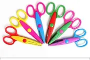 Paper Edge Kid Safety Scissors Set - 6Pcs Decorative Craft Art Scissors, Plastic Design Creative Crafts Cutting Tools