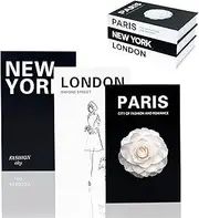 UPAUS Decorative Books for Home Décor, Stylish Fake Books, Room Books Decor Aesthetic for Coffee Table Decor, Living Room, Table, Bookshelf Decor, Modern Hardcover Stacked Display Books (3 PCS)