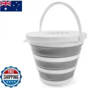 10L Collapsible Folding Bucket Silicone Water Container Hiking Camping Fishing*