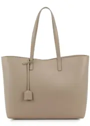 Saint Laurent East West Grained Leather Tote, Tote Bag, Beige, Leather One Size