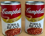 Lot of 2: 19.75oz Cans, Campbell's Pork & Beans Vegetable BBQ Frank