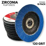 10 Pack - 125mm (5") Flap Discs - 120 GRIT Zirconia