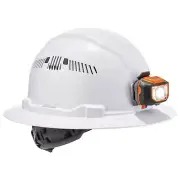 Ergodyne - 60156 Vented Hard Hat with Light, Full Brim Style, Ratchet Suspens...