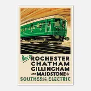 Galrie Southern Railway Vintage Poster of Rochester, Chatham, Gillingham and Maidstone, Poster Only, 70 x 100cm (28 x 40inch)