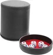 Complete Silent Dice Set Noise-reducing Dice Cup with Dice for Gaming Party Ktv Quiet Dice Shaker Stylish Pu Leather