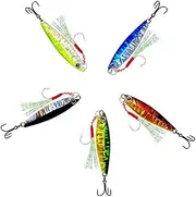 Fishing Lures Kit,Metal Multi-Function Blade Baits,Fishing Spoons of Captain's Favorite,Shiny Saltwater Jigs for Predators,Great-Action Micro Jigs to Catching More Fish,Freshwater Bass Fishing Lures