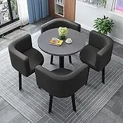 Negotiation Table and Chair Set,Office Reception Room Club Table,Simple Round Dining Table Set, Conference Tables,Coffee Table and Chair Set (Color : 24, Size : 27.5in/70cm)